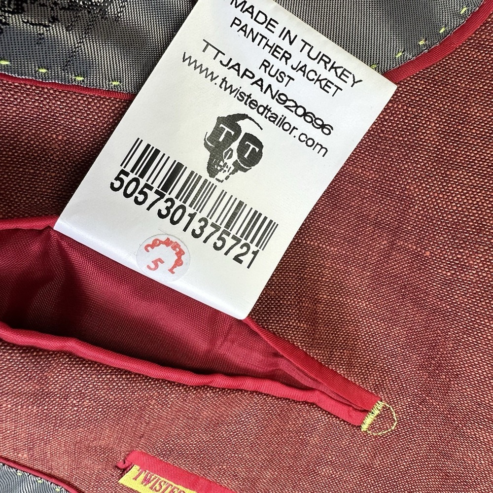 Twisted Tailor Panther Jacket Linen Blazer Twisted Comb Men 44 Rust Red Vacation - Picture 13 of 13